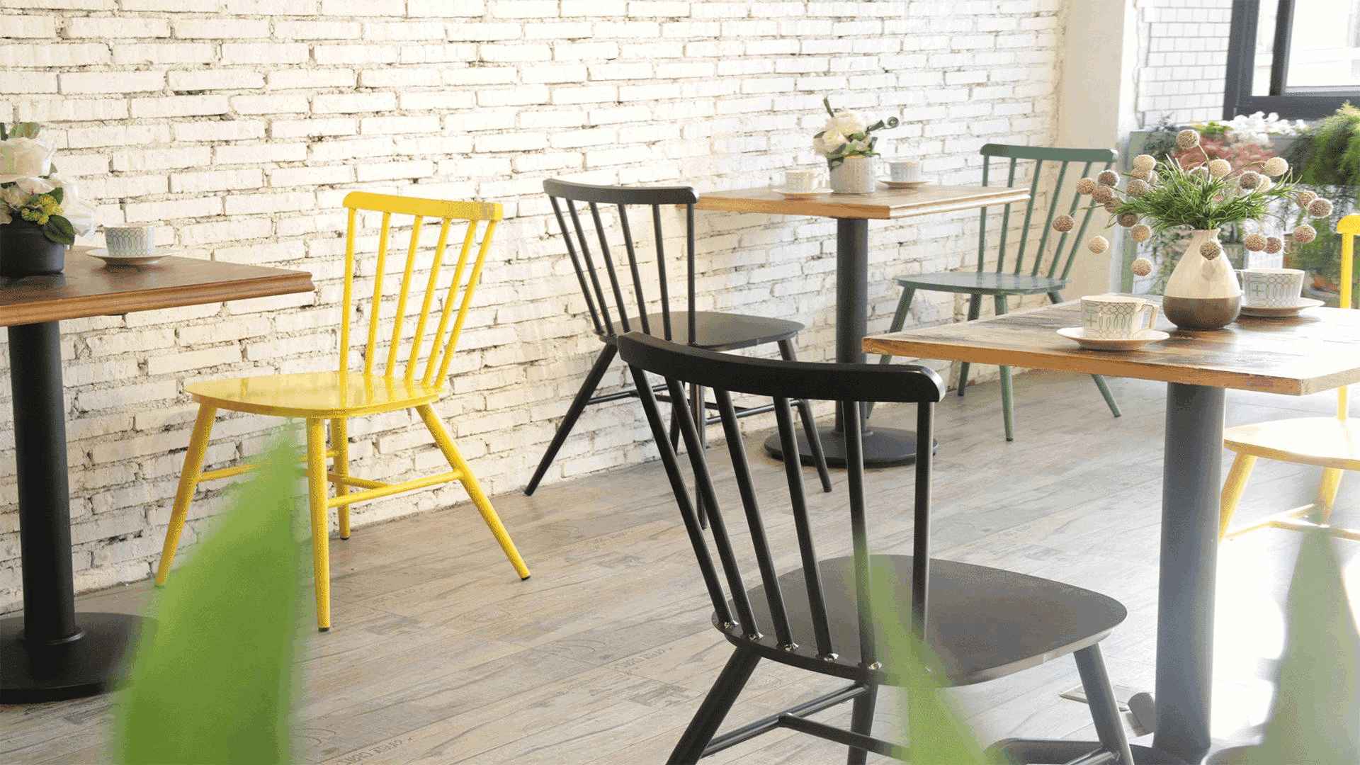 French Bistro Restaurant Coffee Windsor Chair 737S-H45-ALU&737M-H45-ALU