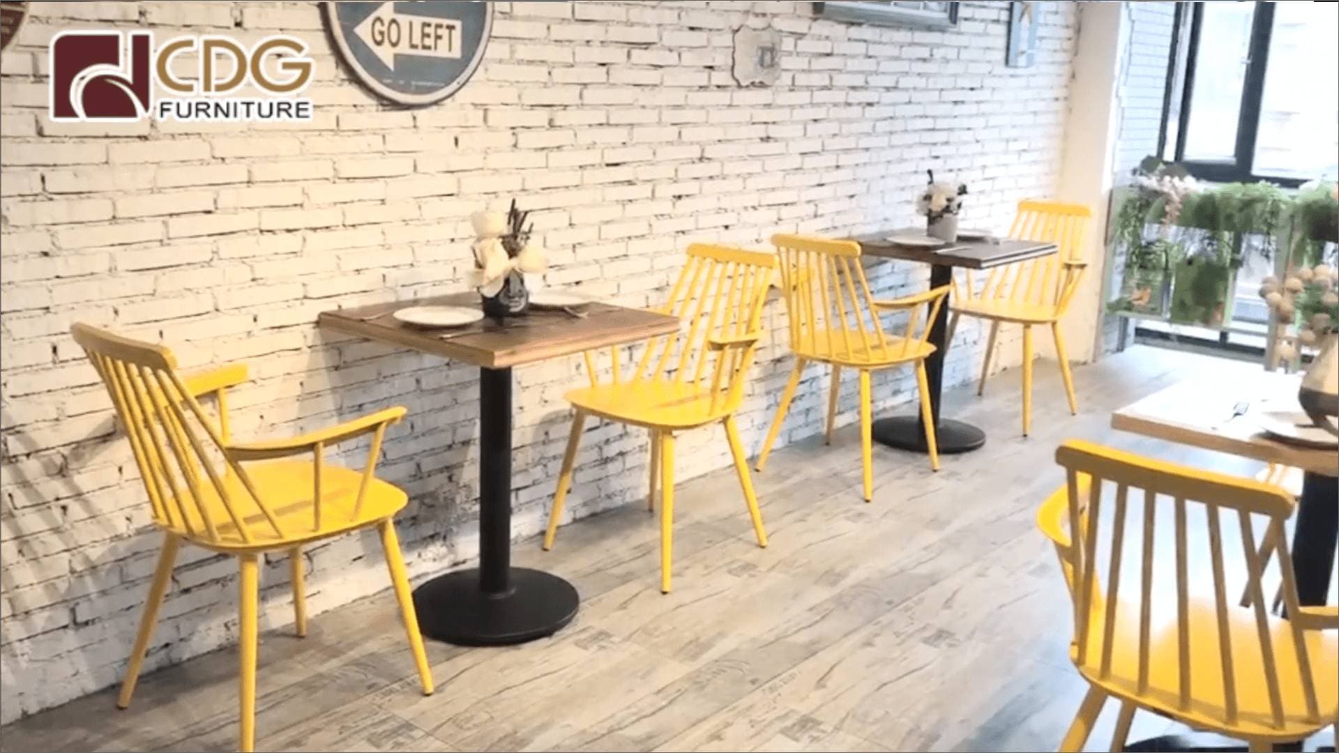 Retro Vintage Cafe Side Windsor Yemek Sandalyesi 728(M)-H45-ST