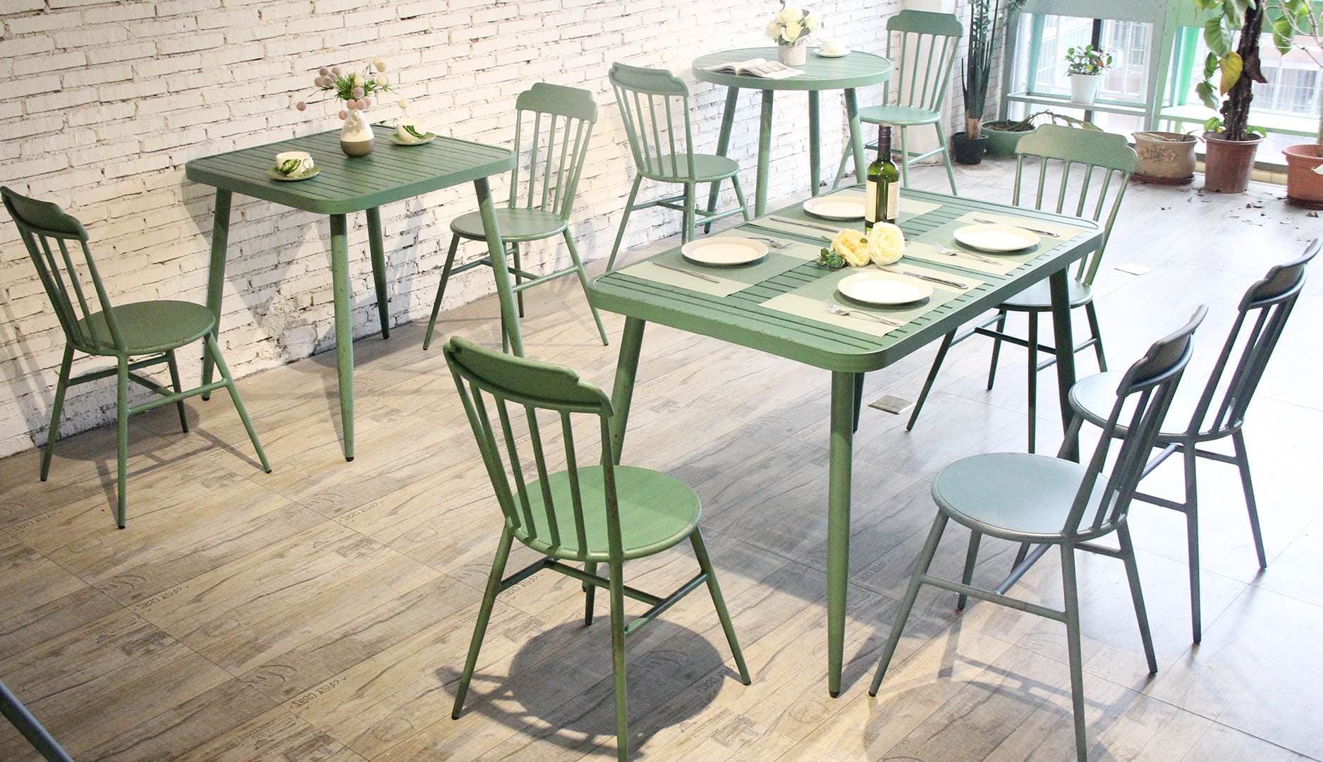 Waterproof Aluminium Patio Balcony Outdoor Garden Table 714DT-ALU-SQ75&RE12075