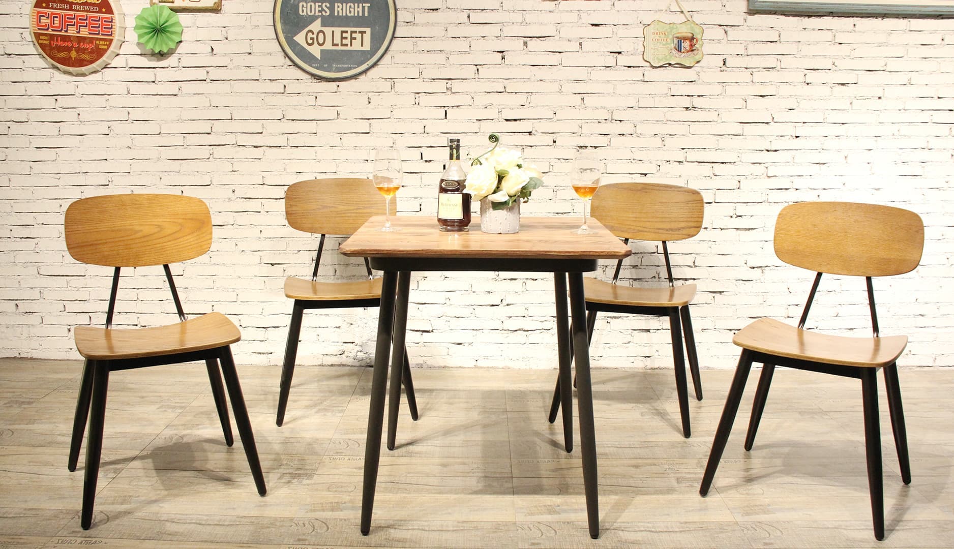 Tableau industriel de meubles de café de restaurant de barre 658DT-STW-SQ70&658BT-STW-RE13060