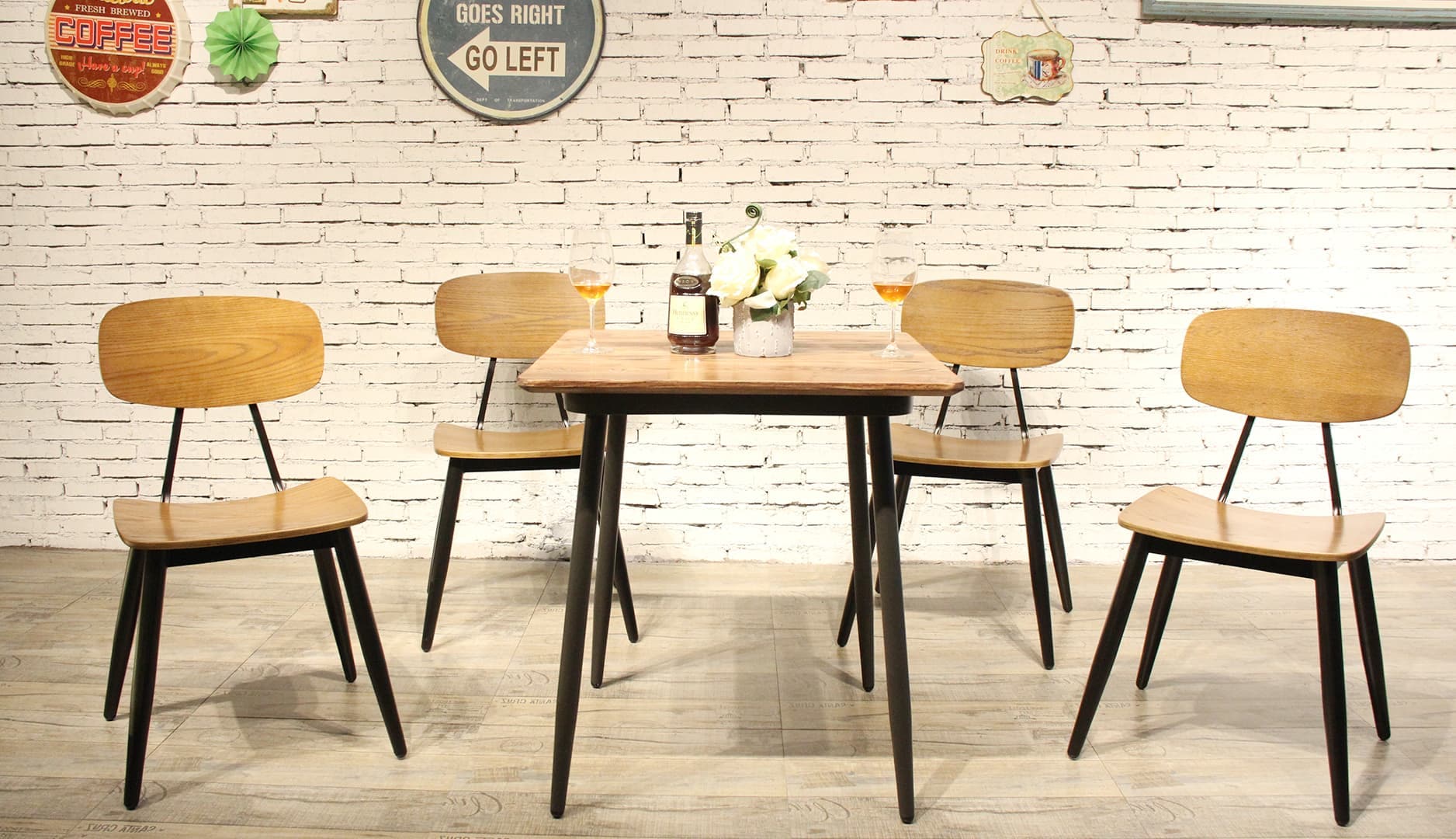 Industrial Bar Restaurant Cafe Furniture Table 658DT-STW-SQ70&658BT-STW-RE13060