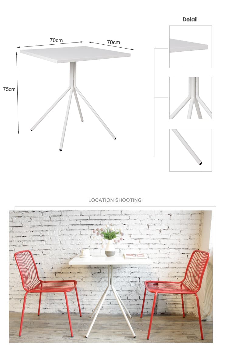 Luxury Modern Outdoor & Indoor Restaurant Coffee Table 810DT-ALU-SQ70 (1)