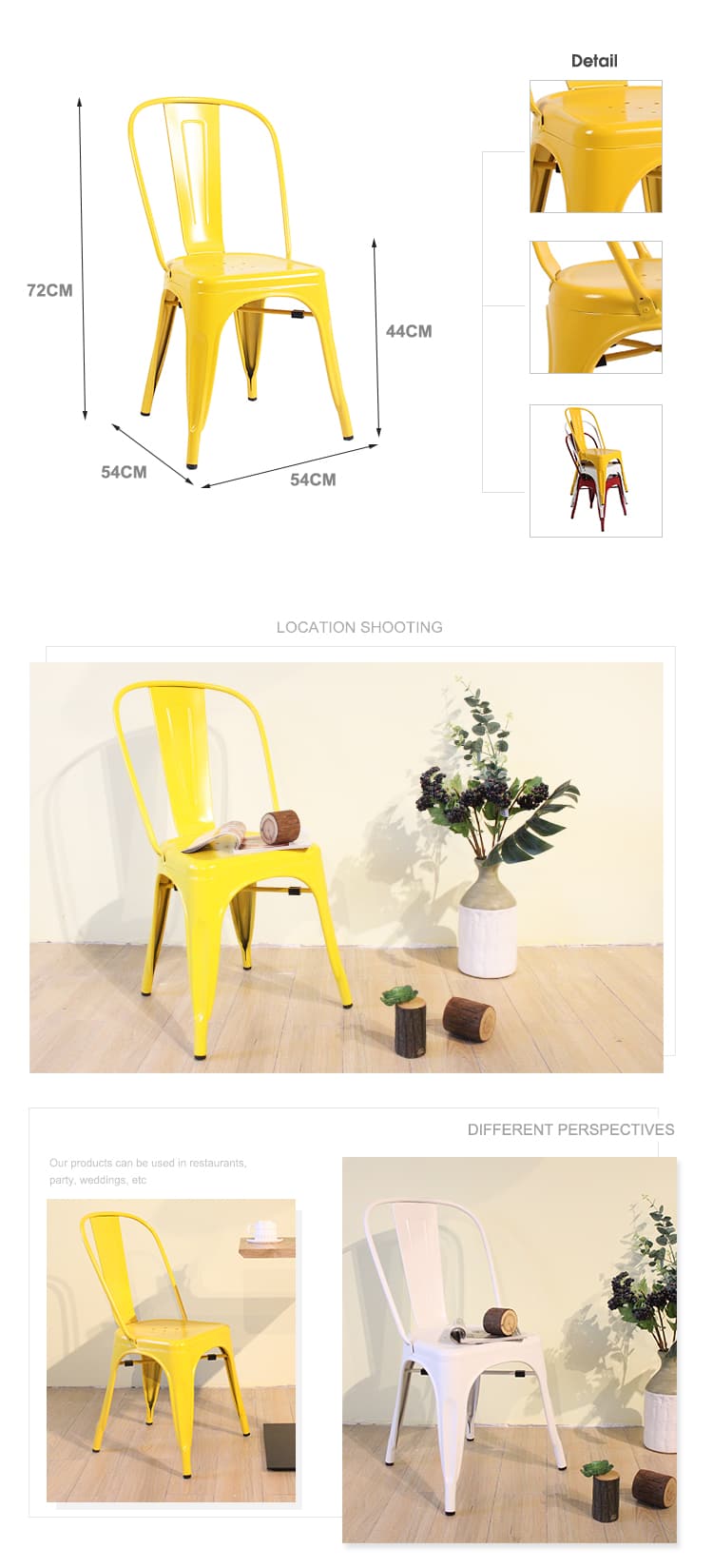 Tolix chair is an icon of furniture design with the eyecatching yellow tolix stool