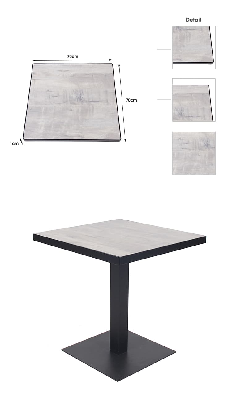 Custom Size Coffee Restaurant Square HPL Table Tops HPL-SQ70 (1)