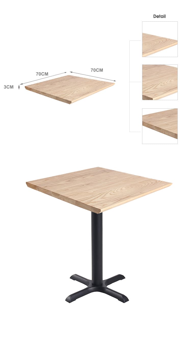 Pine Wood Square 70x70cm Cafe Table Tops TTAW-N01-SQ70-30 (1)