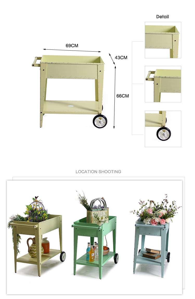 Garden Rolling Flower Cart 747FB-ALU-B (1)