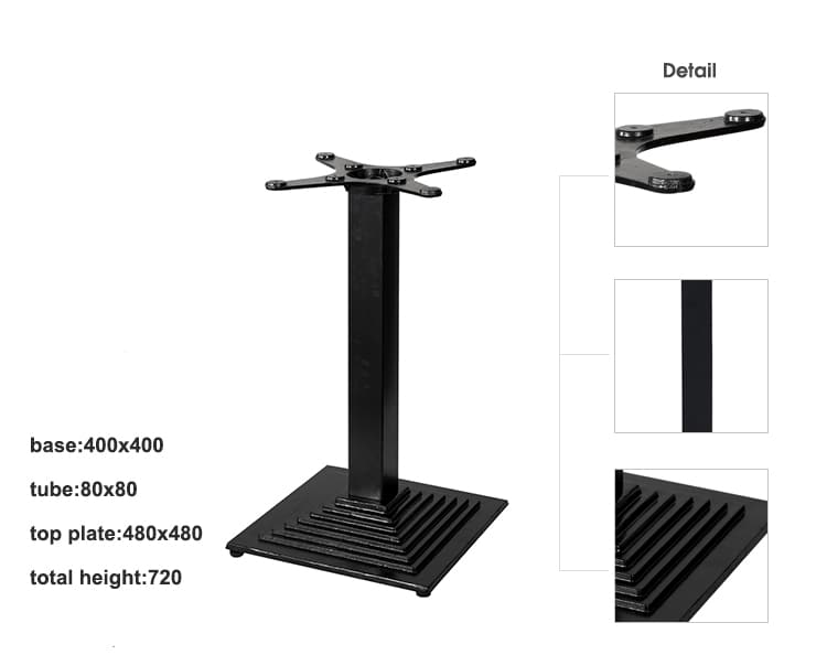 Matt Black Industrial Style Standard French Design Table Leg TBIR-06 (1)