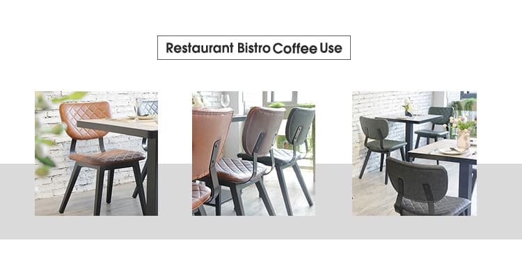 Chaise en cuir d'unité centrale de luxe moderne de restaurant de café-restaurant industriel vintage 724-H45-STPU (3)