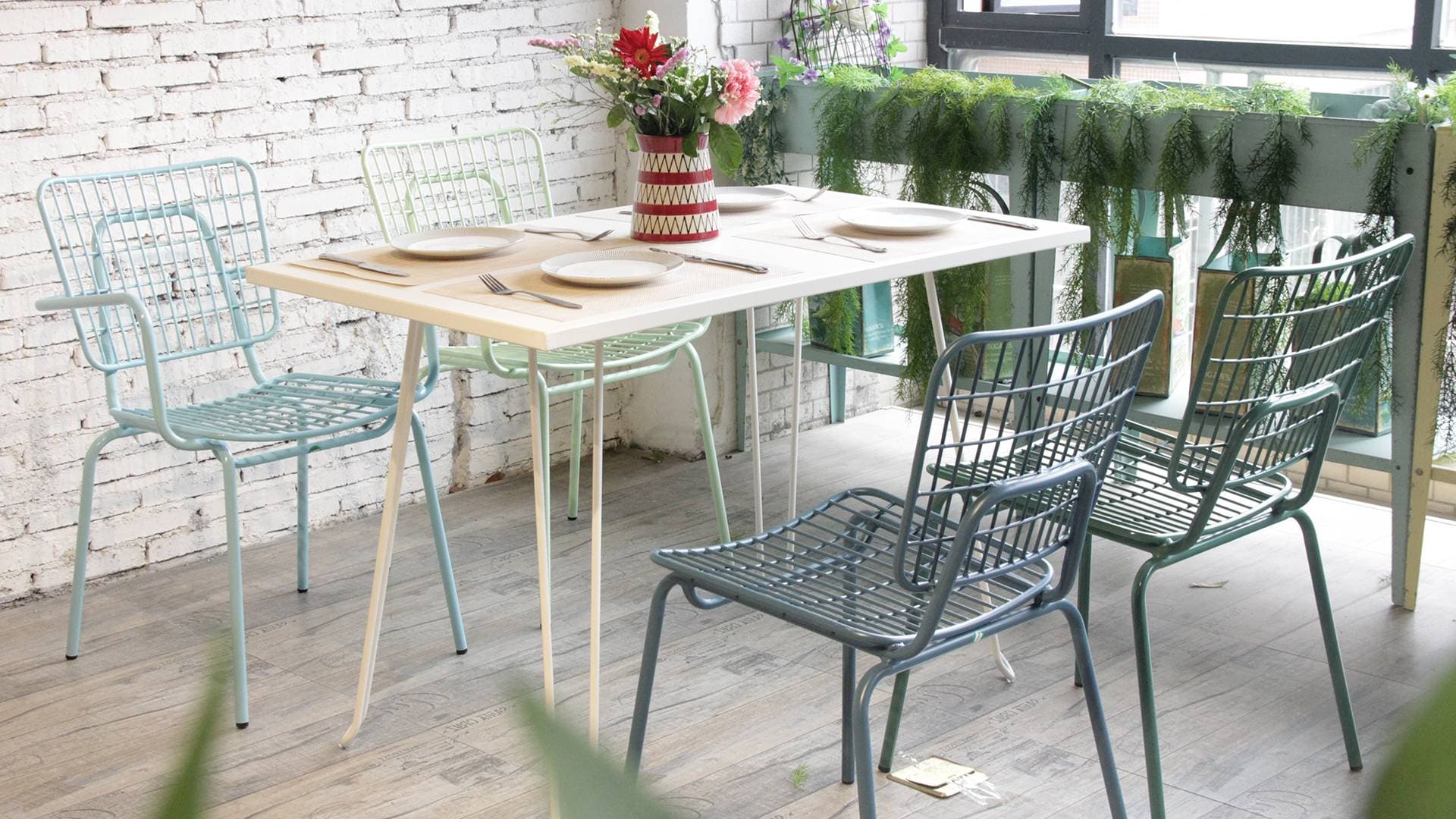Antique Iron Industrial Bertoia Garden Restaurant Wire Dining Chair 630MS-H45&75-ST