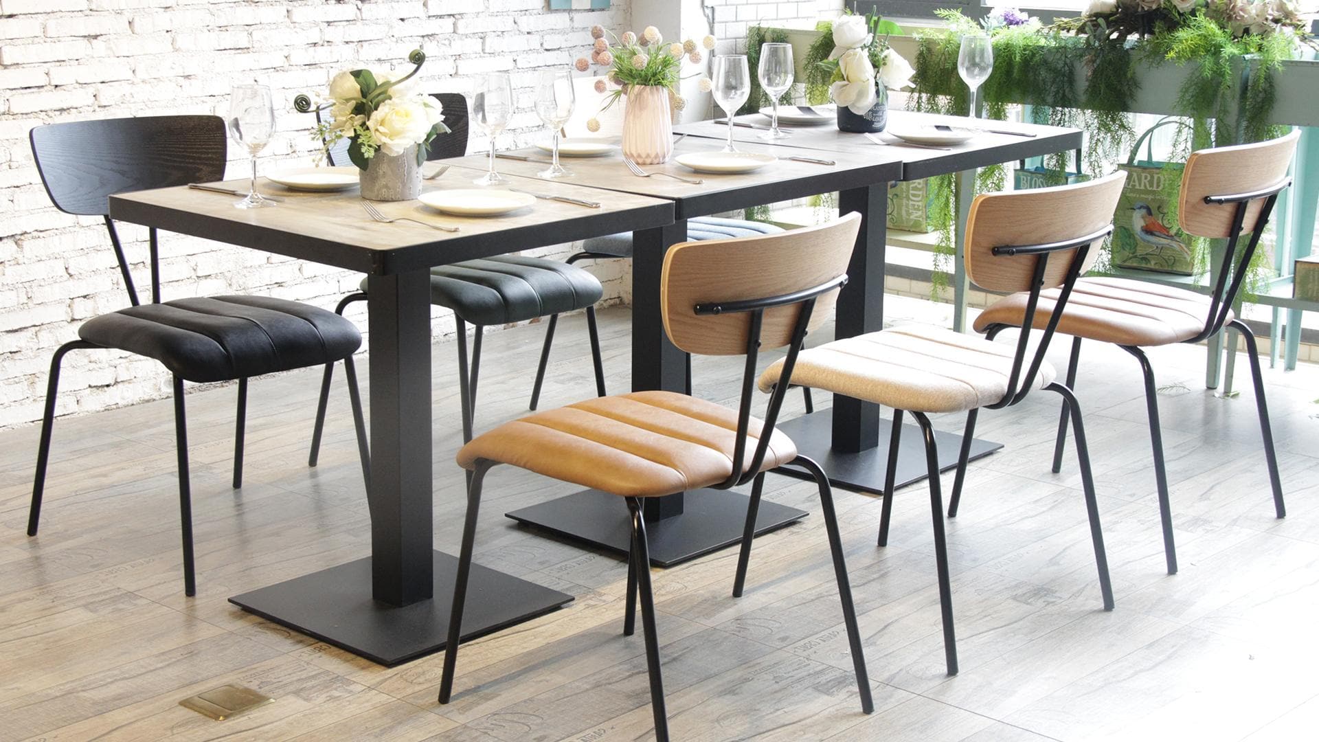 Cafetería de lujo, muebles de restaurante, silla de cuero de tela suave 828-H45-STPU