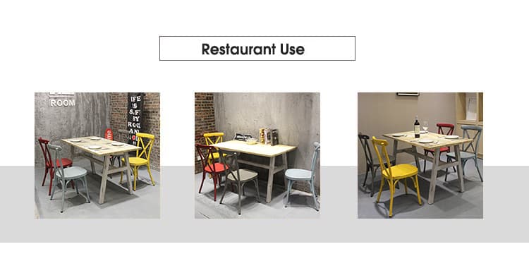 Mesa de comedor de restaurante de bistró de café con tapa de madera industrial tipo loft 649DT-ALUW-RE14070 (2)