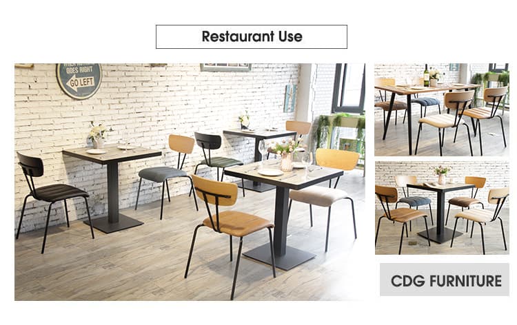 Lyxigt kafé Restaurangmöbler Mjukt tyg Läderstol 828-H45-STPU (3)
