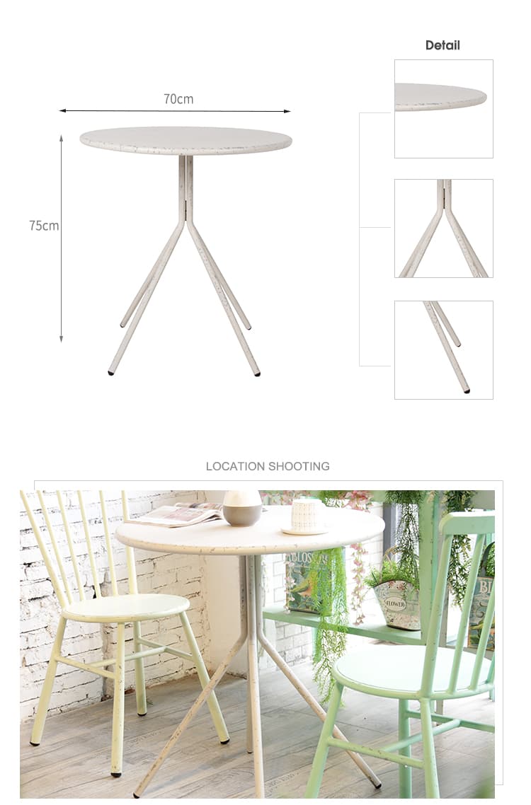 CDG Custom Luxury Garden Outdoor Indoor Restaurant Coffee Round Table 810DT-STALU-RO70