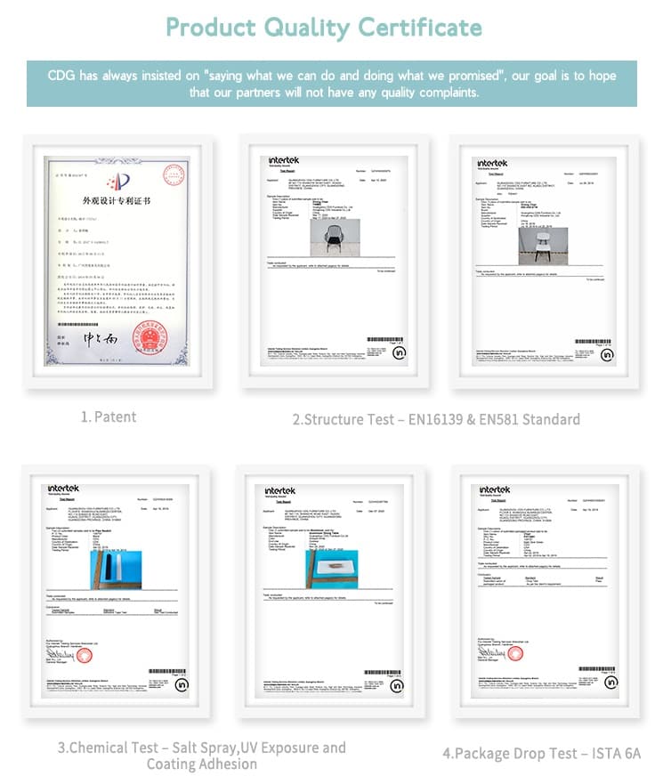 CDG furniture product quality certificats