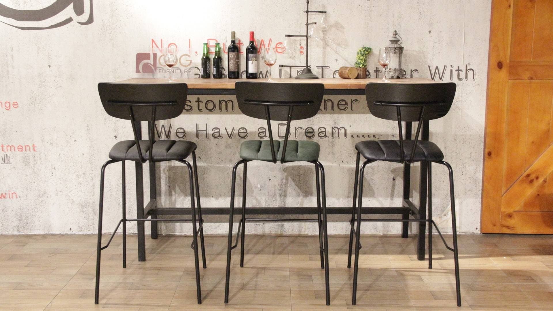 Cafetería de lujo moderno Restaurante Bar Muebles tapizados Silla de bar de cuero de tela 828-H75-STWPU