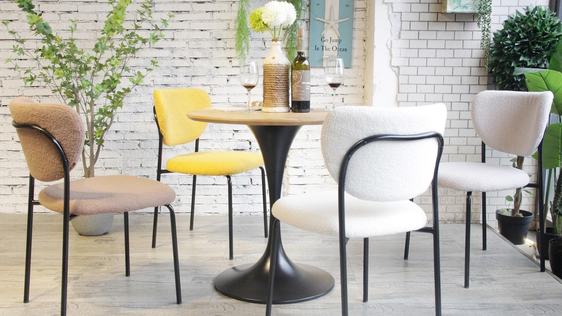 Modern Lüks Ev Kahvaltı Barı Kahve Dükkanı Teddy Kadife Yemek Sandalyesi 899-H45-STFA