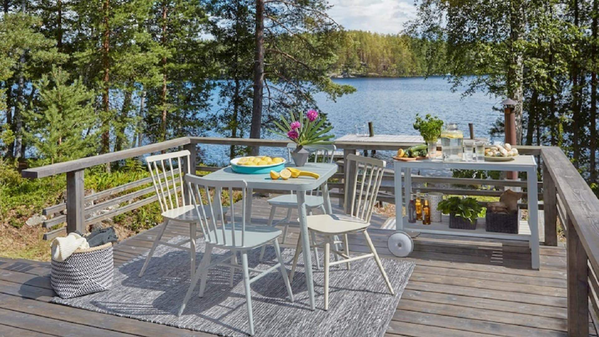 Home Garden Balcony Patio Outdoor Side Chair And Table Set