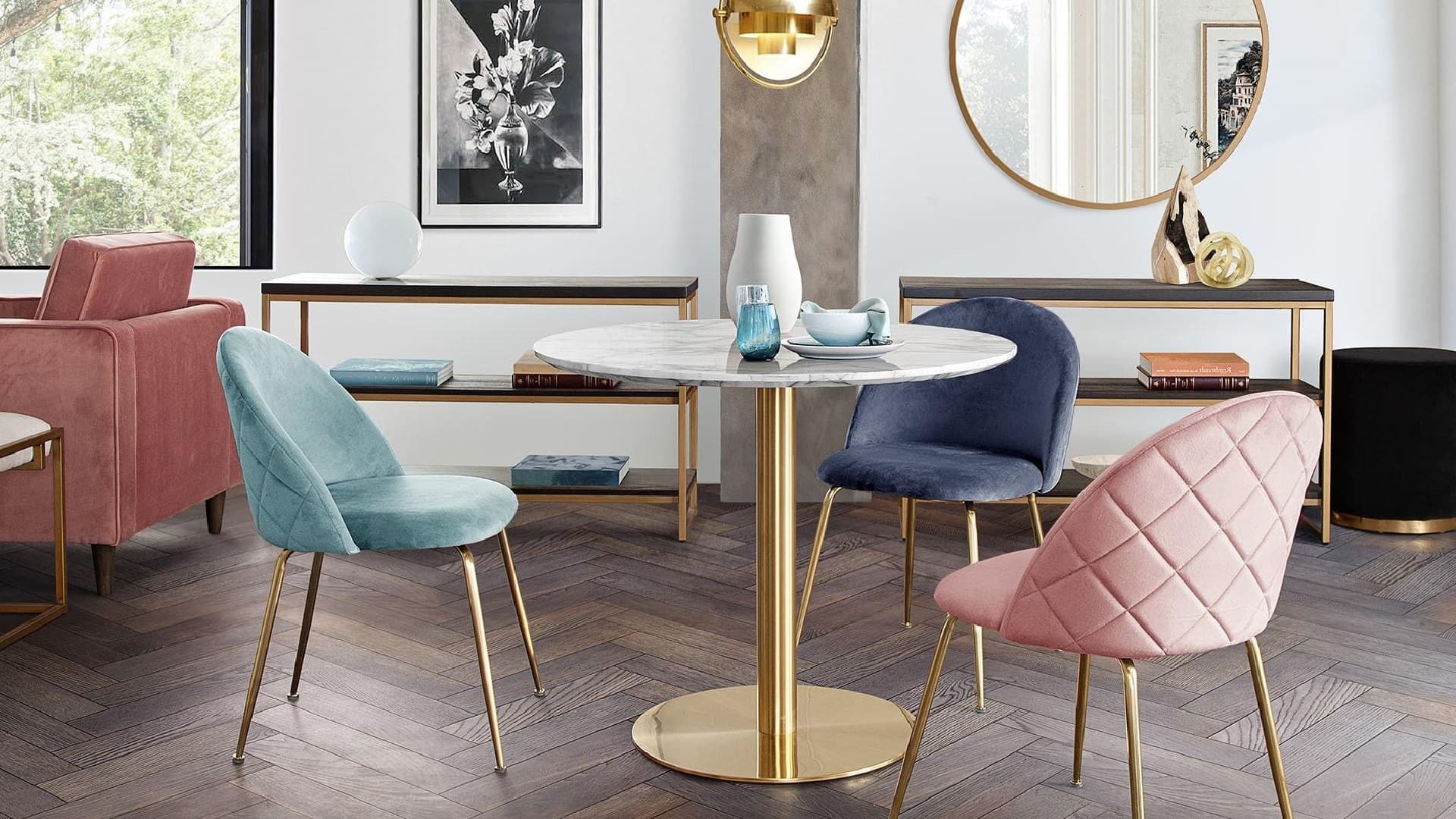 Family Modern Luxury Fabric Colorful Velvet Nordic Diona Chair