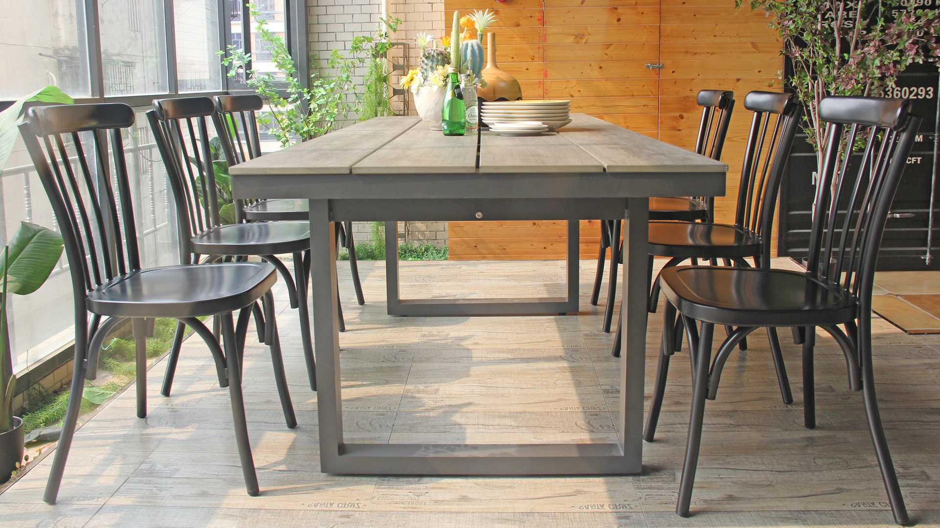 Aluminium Outdoor Restaurant Commercial Bistro Stackable Patio Garden Chair 657GS-H45-ALU