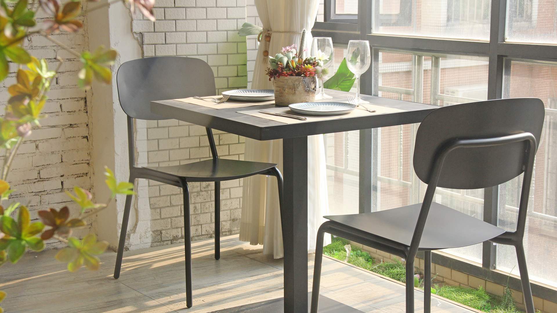 Vintage Industrial Style Stackable Colorful Leisure Metal Accent Dining Chair 829S-H45-ALU